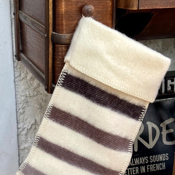 100% WOOL HBC STERLING STRIPES Christmas Stocking. Like NEW! - Picture 2 of 7